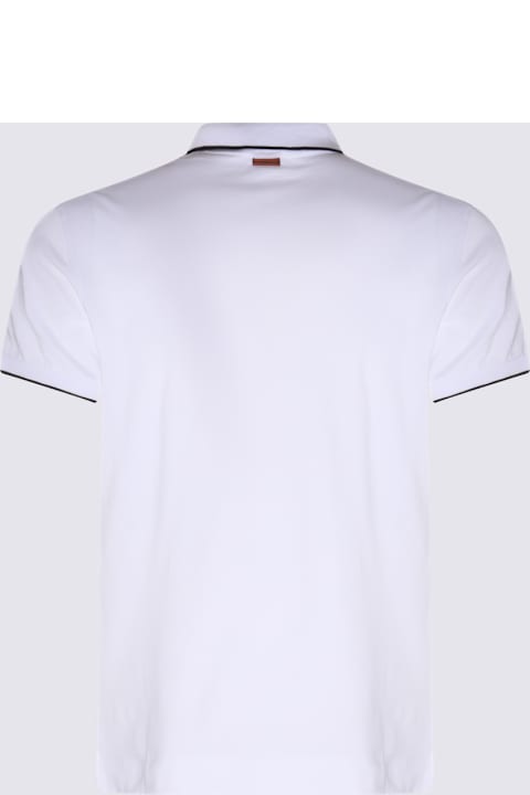 Homeware Zegna White And Black Cotton Polo Shirt