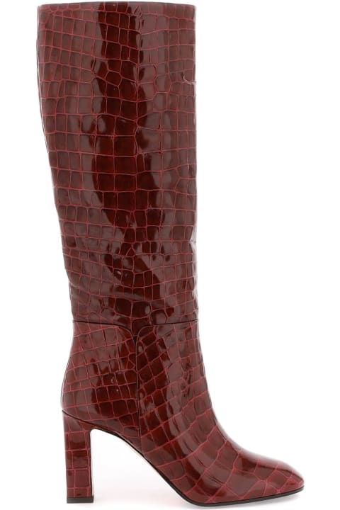 Aquazzura Boots for Women Aquazzura Sellier Boots In Croc-embossed Leather