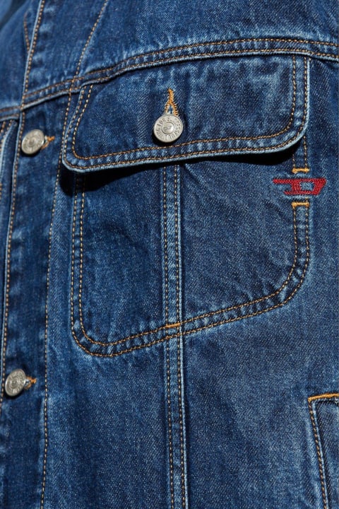 Diesel Coats & Jackets for Men Diesel D Barcy Logo Embroidered Denim Jacket