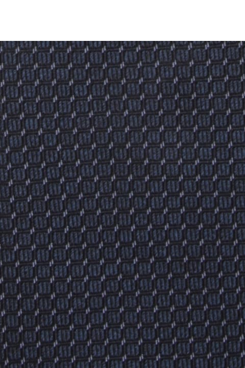 Canali for Men Canali Blue Silk Micro-pattern Tie