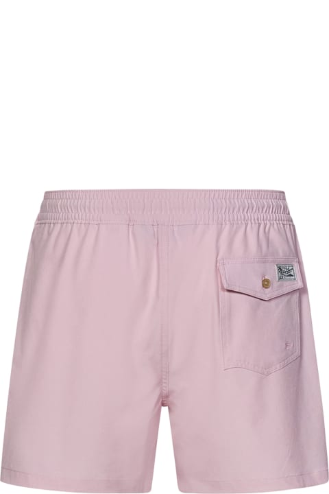 Swimwear for Men Polo Ralph Lauren Pink Stretch Polyester Swimming Shorts