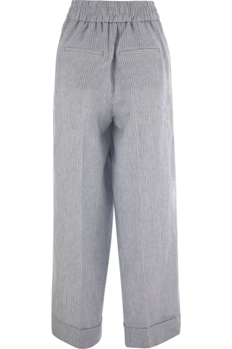 Peserico Clothing for Women Peserico Linen Trousers With Striped Pattern