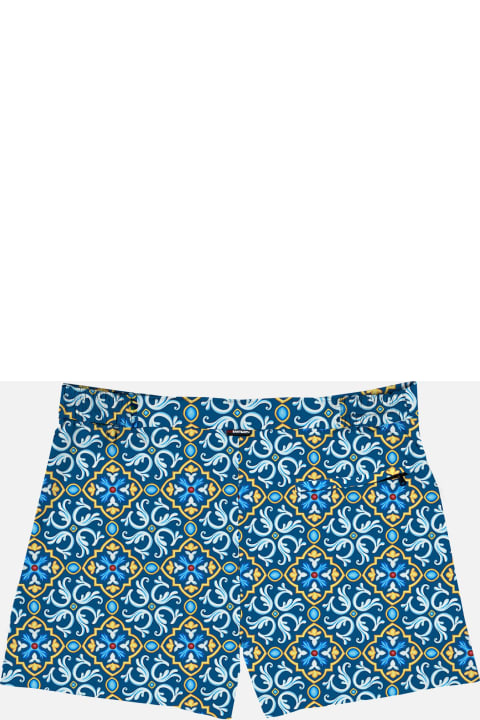 Man Swim Shorts With Maiolica Print
