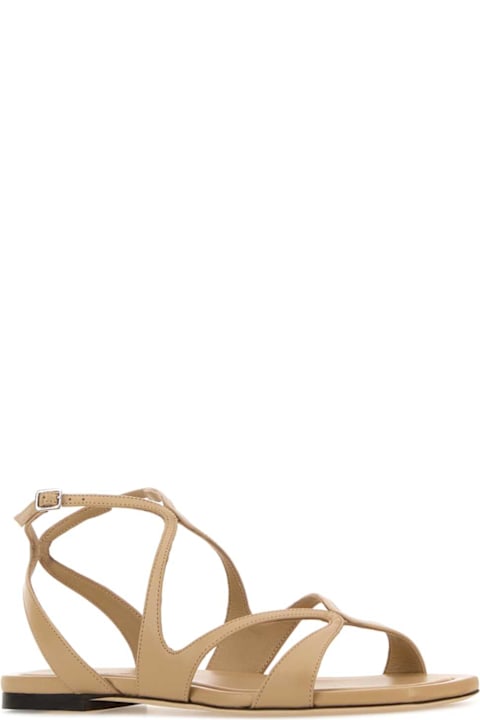Jimmy Choo Beige Nappa Leather Ayla Sandals