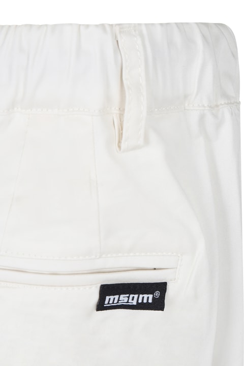 ガールズ ボトムス MSGM Ivory Trousers For Boy With Logo