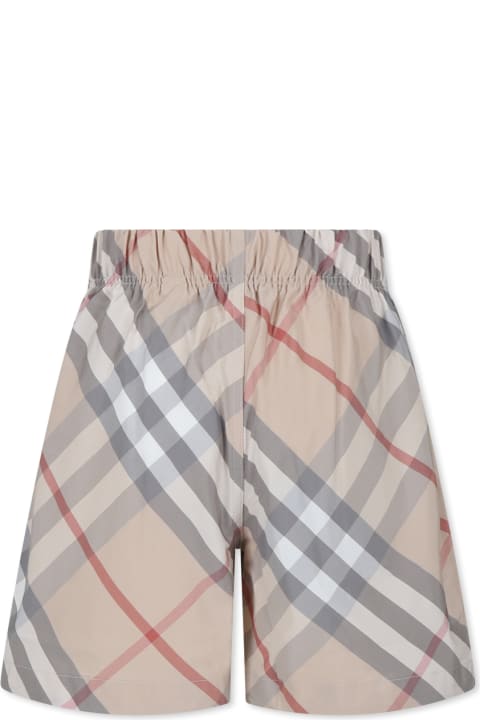 Burberry Bottoms for Boys Burberry Beige Shorts For Kids With Vintage Check