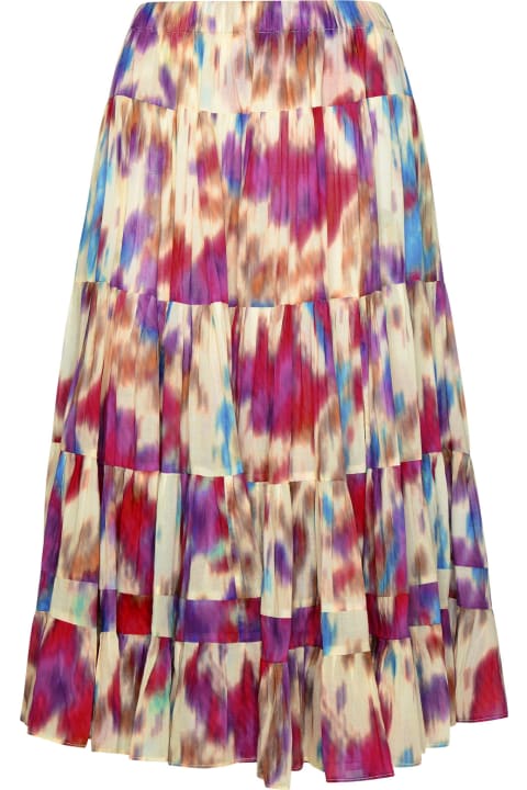 'elfa' Beige Multicolour Cotton Skirt