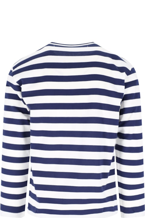 Comme des Garçons Play for Men Comme des Garçons Play 'emblem' Striped T-shirt With Rhinestones