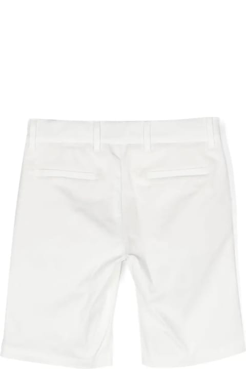 Fay for Kids Fay White Cotton Blend Tailored Bermuda Shorts