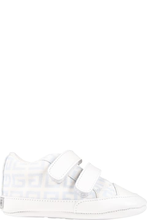 White Sneakers For Baby Boy With Logo