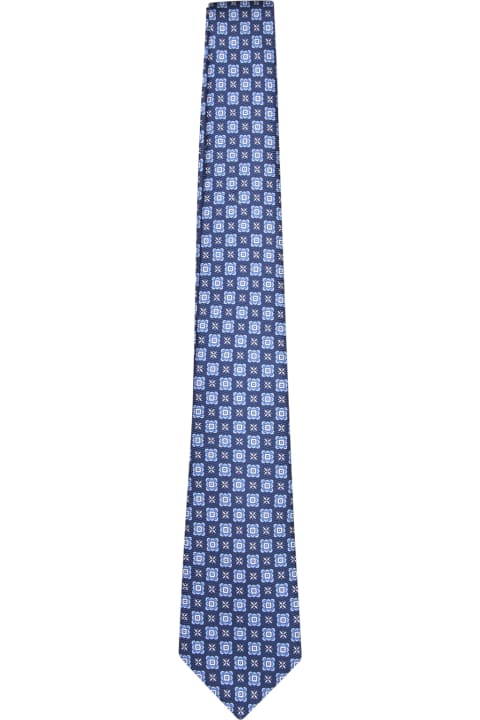 Fashion for Men Kiton Kiton Blue Patterned Tie