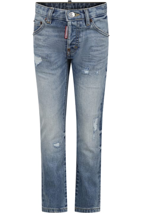 Dsquared2 Kids Dsquared2 Denim Jeans For Boy With Logo