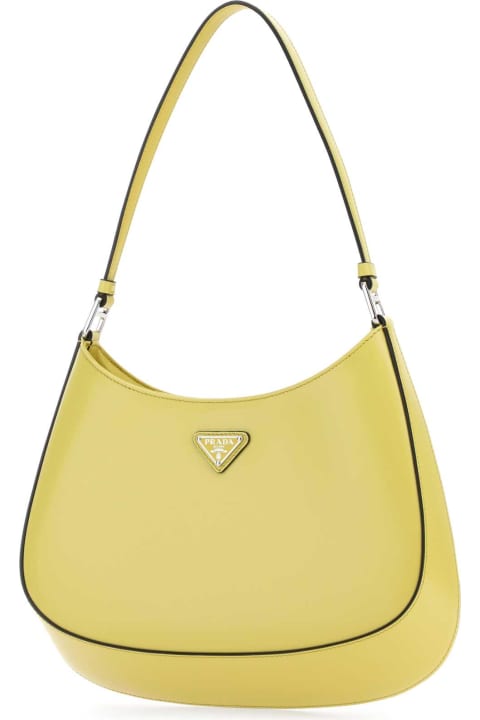 Prada Totes for Women Prada Yellow Leather Cleo Shoulder Bag