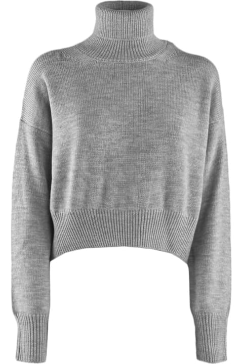 Dondup Sweaters for Women Dondup Grey Wool Dolcevita Sweater