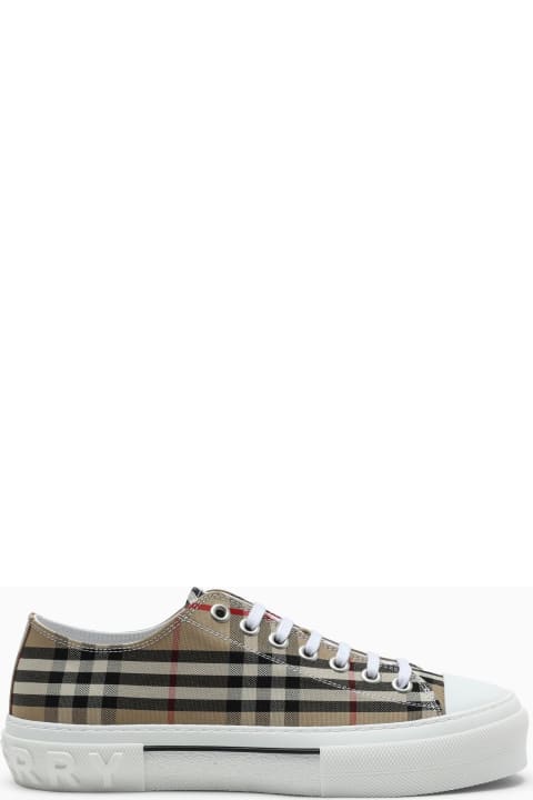 Fashion for Men Burberry Beige Sneakers With Vintage Check Motif