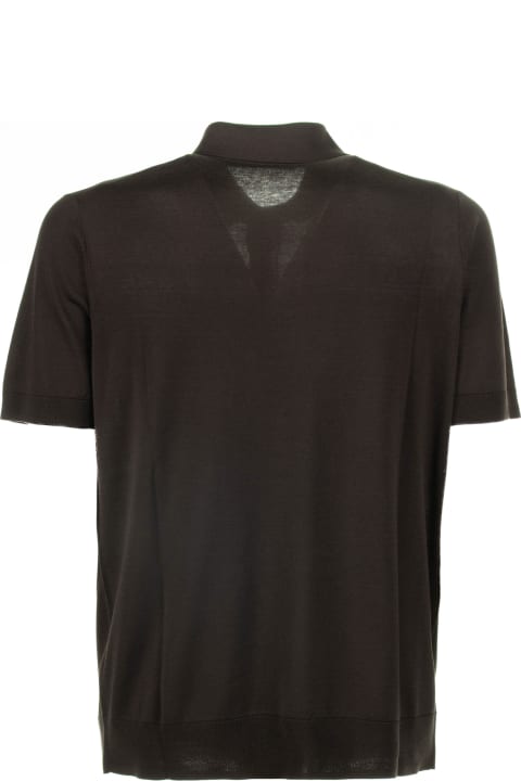 メンズ Paolo Pecoraのウェア Paolo Pecora Brown Polo Shirt With Short Sleeves