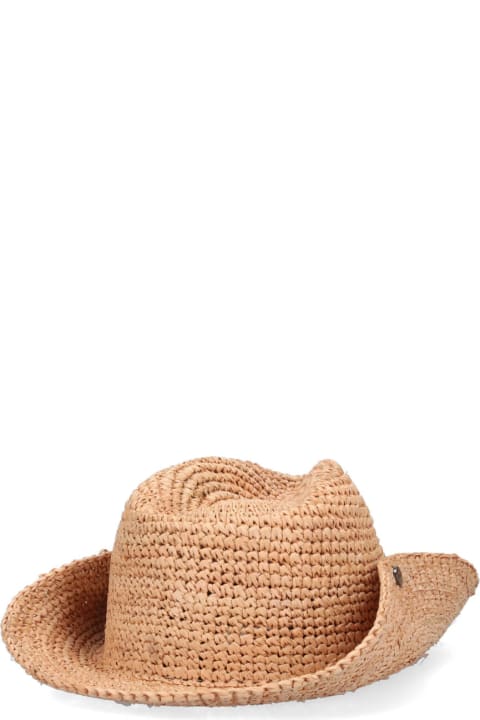 メンズ Borsalinoの帽子 Borsalino Logo Straw Hat