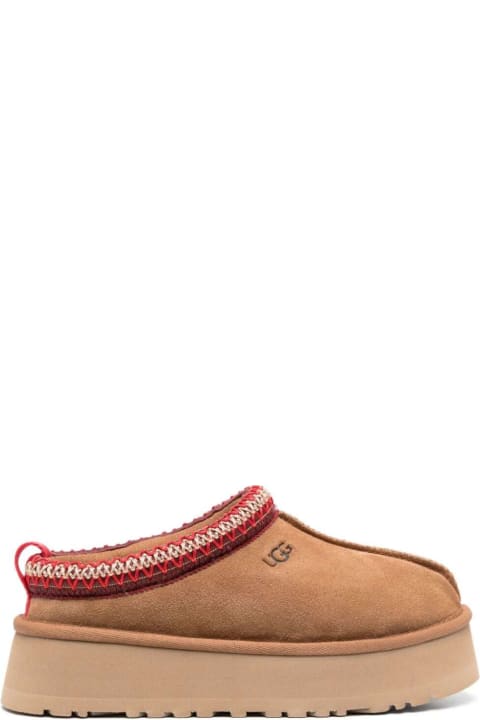 UGG Shoes for Women UGG Beige Slipper With Logo Embroidery In Suede Woman