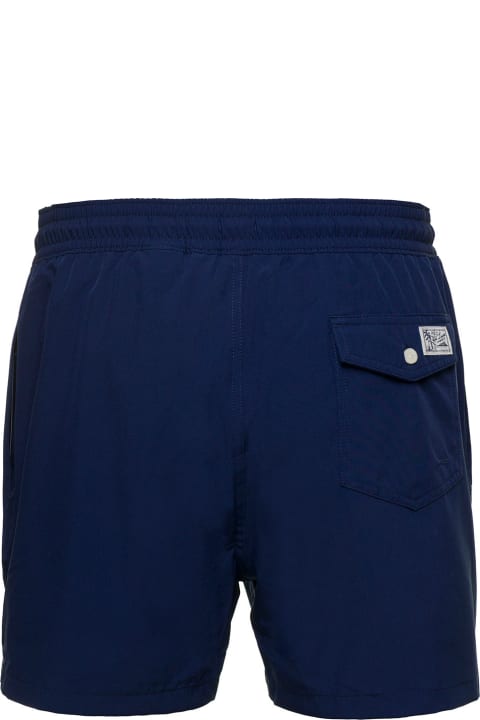 Ralph Lauren for Men Ralph Lauren Blue Swim Trunks With Embroidered Logo And Logo Patch In Nylon Man