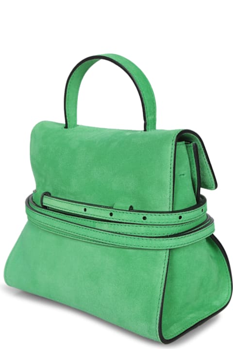 Moschino Totes for Women Moschino Green Suede Belting Bag