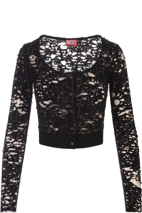 Diesel Sweaters for Women Diesel Black T-simonne-dev Crop Top