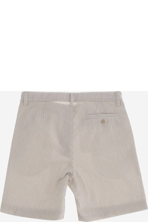 Bottoms for Boys Il Gufo Cotton Short Pants With Striped Pattern