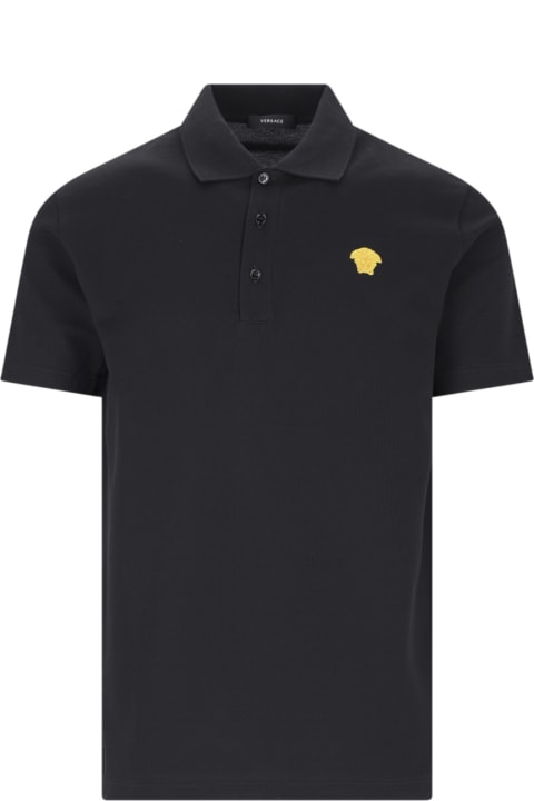 Versace Topwear for Men Versace Medusa Embroidered Polo Shirt