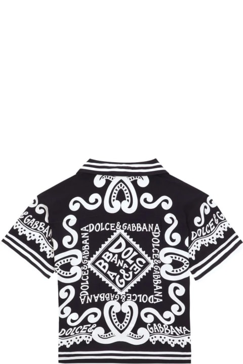 Topwear for Boys Dolce & Gabbana Javanese Shirt With Navy Print