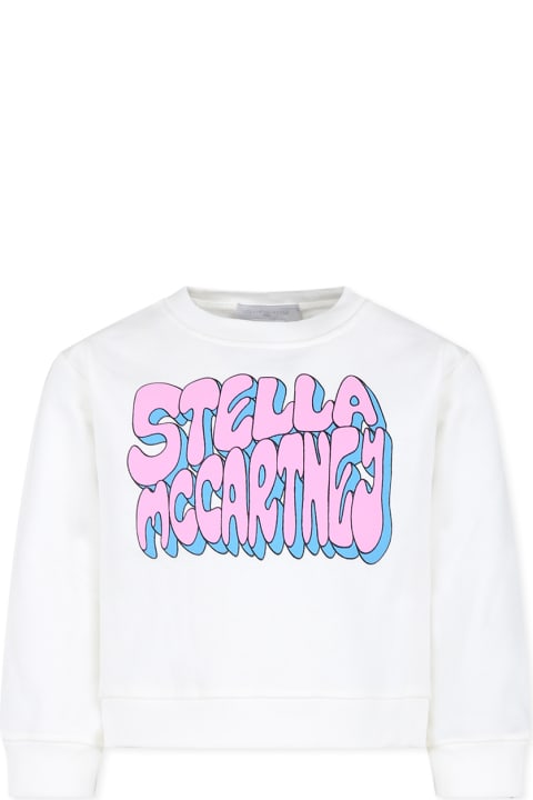 Stella McCartney Kids Sweaters & Sweatshirts for Girls Stella McCartney Kids White Sweatshirt For Girl With Logo