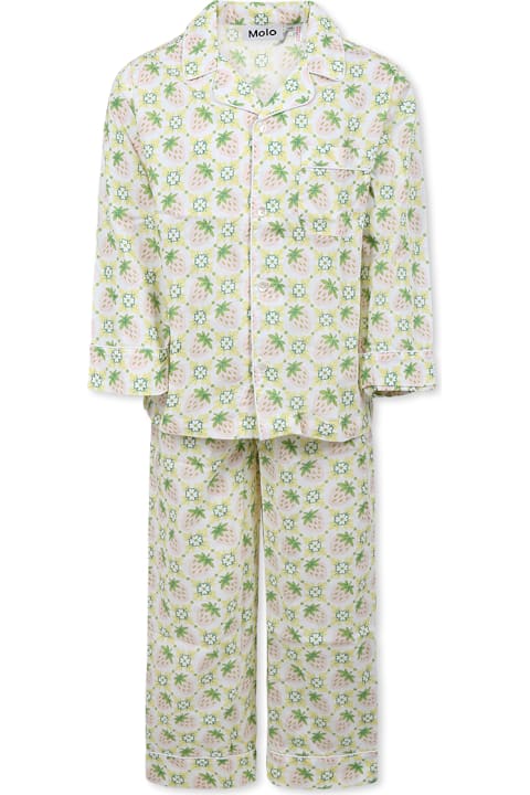 Underwear Sale for Girls Molo Ivory Pyjamas For Girl With Strawberry
