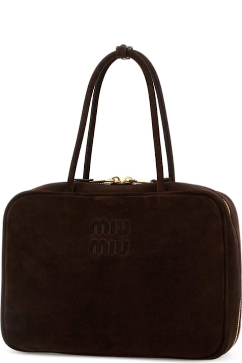 Miu Miu for Men Miu Miu Dark Brown Suede Handbag