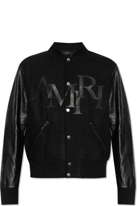 メンズ コート＆ジャケット AMIRI Staggered Logo Button-up Varsity Jacket