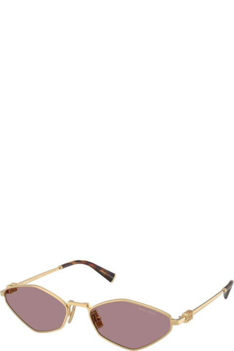 Miu Miu Eyewear for Women Miu Miu Miu Miu 0mu 56zs Miu Regard 5ak20i Gold Sunglasses