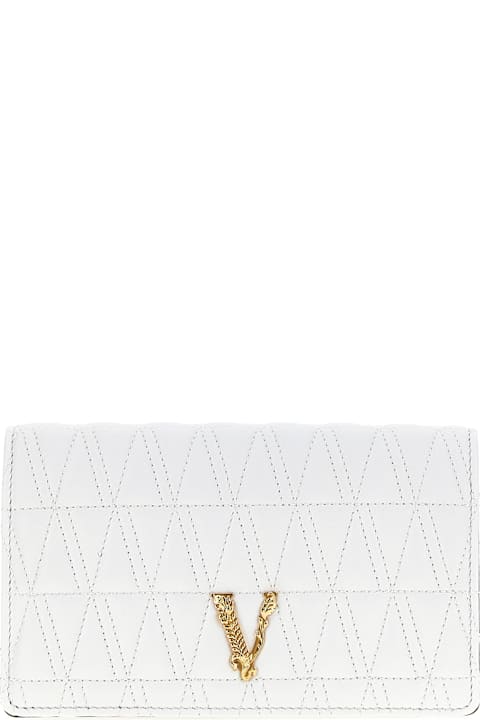 Versace حقائب كلاتش لـ السيدات Versace Logo Shoulder Strap
