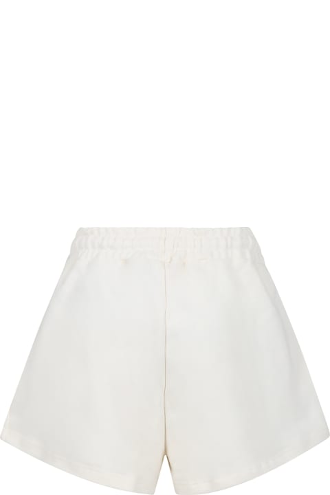 Bottoms for Boys MSGM Ivory Shorts For Girl With Logo