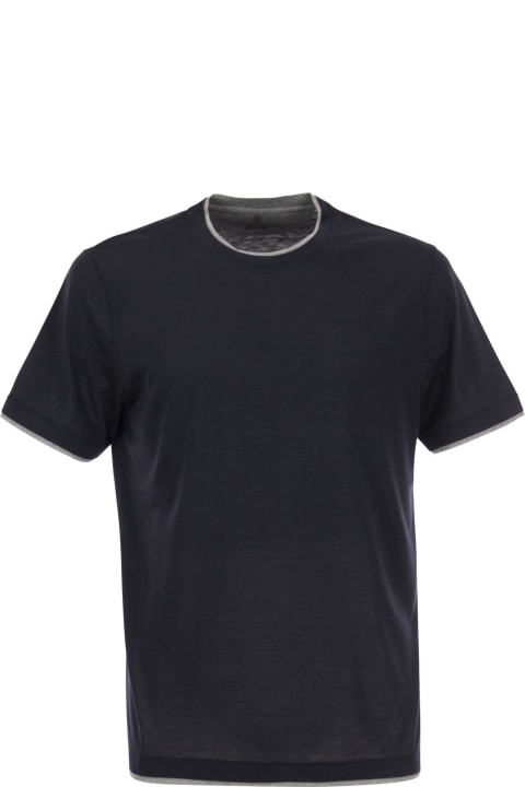 Brunello Cucinelli Topwear for Men Brunello Cucinelli Layered-effect T-shirt In Silk And Cotton