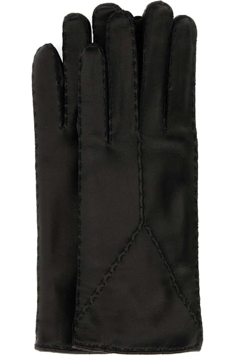 قفازات لـ السيدات Saint Laurent Black Leather Gloves