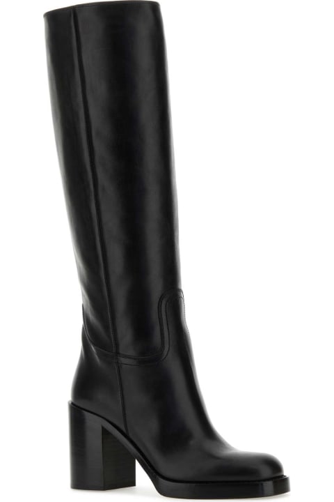 Shoes Sale for Women Prada Black Leather Boots