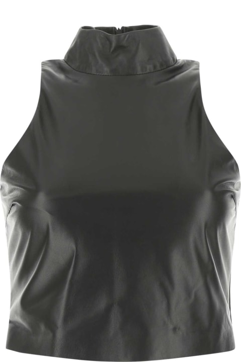 AMIRI for Women AMIRI Black Leather Top