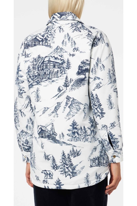 Homeware MC2 Saint Barth Woman Quilted Padded Jacket With Toile De Jouy Print