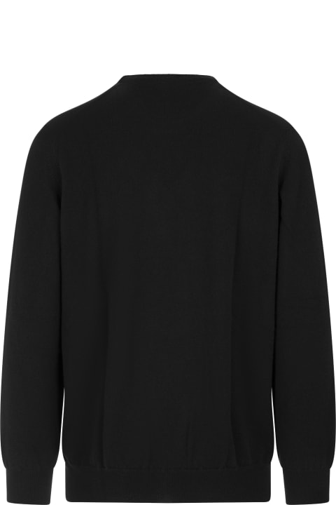 Fedeli Sweaters for Men Fedeli Black Cashmere Round-neck Pullover