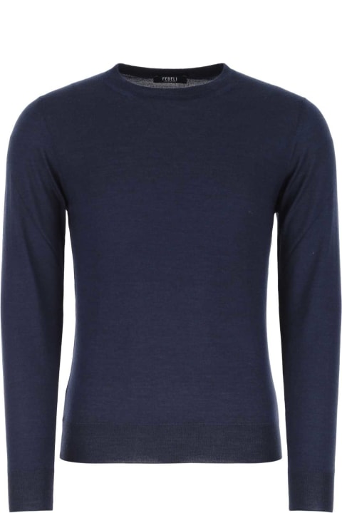 Fedeli for Men Fedeli Dark Blue Cashmere Blend Sweater