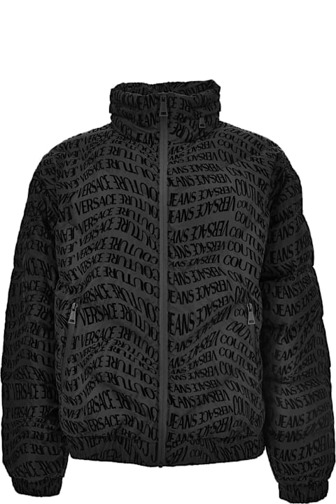 Versace Jeans Couture for Kids Versace Jeans Couture Men S Short Down Jacket With All-over Logo