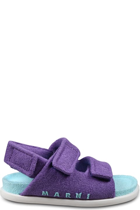 Marni أحذية لـ بنات Marni Purple Sandals For Girl With Logo