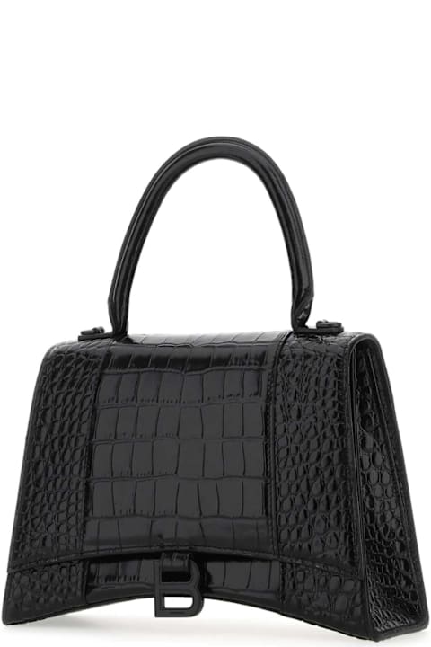 Homeware Balenciaga Black Leather Hourglass Handbag