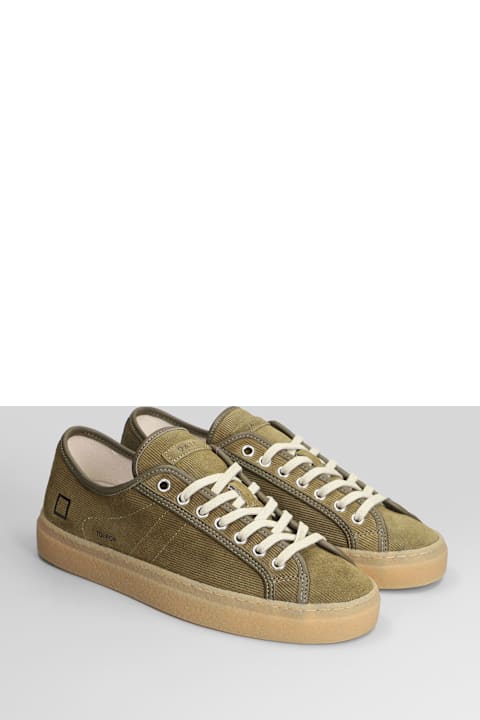 D.A.T.E. Tender Pop Sneakers In Green Suede