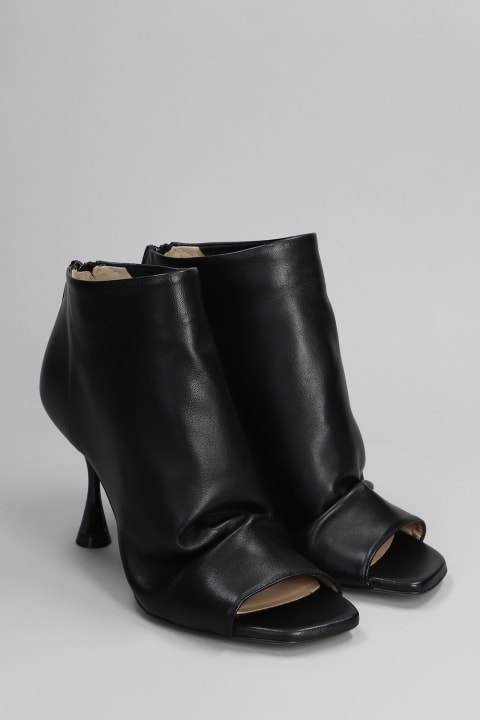 ウィメンズ ブーツ Marc Ellis High Heels Ankle Boots In Black Leather