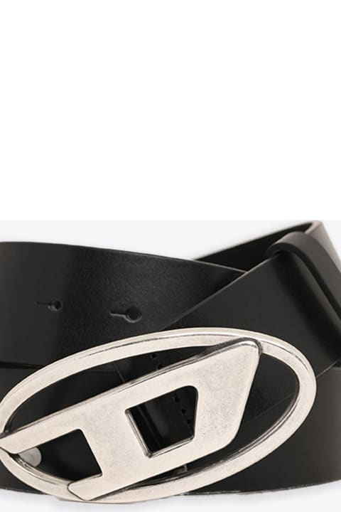 Diesel Belts for Men Diesel B-1dr Black leather belt with Oval D buckle - B 1DR
