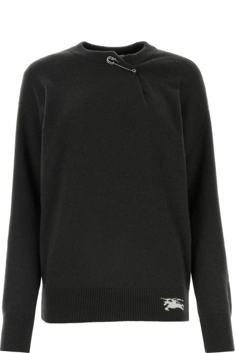 Sweaters for Women Burberry Anthracite Cashmere Sweater