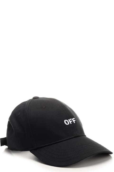 Hats for Women Off-White Twill Baseball Cap